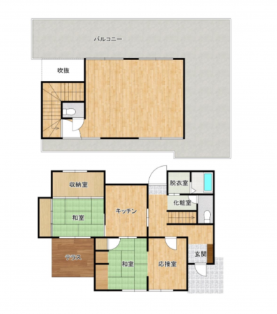 山陽小野田市日の出、中古一戸建ての間取り画像です