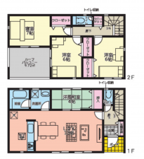 山陽小野田市大字鴨庄、新築一戸建ての間取り画像です