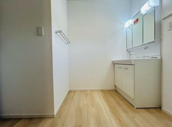 山陽小野田市大字鴨庄、新築一戸建ての洗面画像です