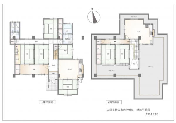 山陽小野田市大字鴨庄、中古一戸建ての間取り画像です