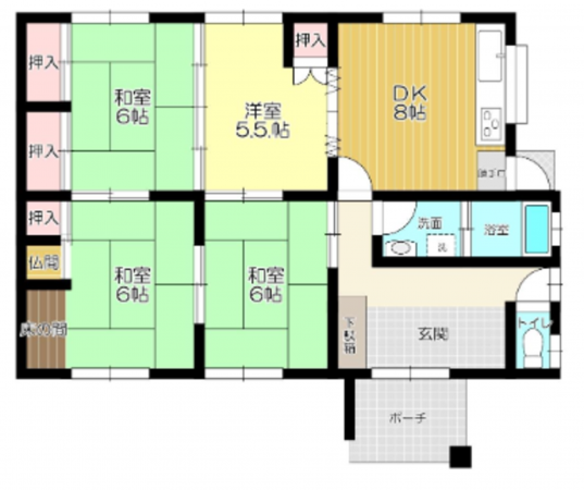 山陽小野田市高千帆、中古一戸建ての間取り画像です