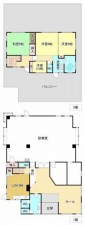 山陽小野田市北竜王町、収益物件/店舗付住宅の間取り画像です