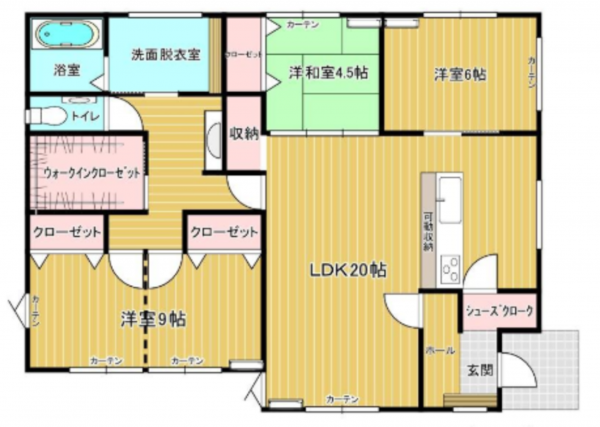 山口市阿知須、中古一戸建ての間取り画像です