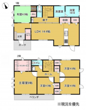 山口市阿知須、中古一戸建ての間取り画像です