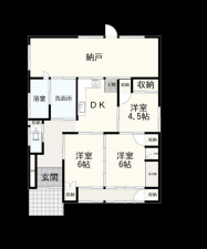 宇部市上条、中古一戸建ての間取り画像です
