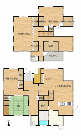 宇部市開、中古一戸建ての間取り画像です