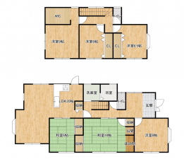 山陽小野田市大字埴生、中古一戸建ての間取り画像です