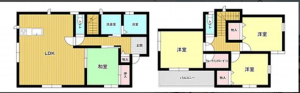 宇部市明神町、中古一戸建ての間取り画像です