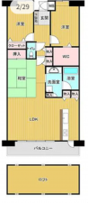 宇部市寿町、マンションの間取り画像です