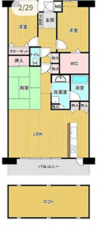 宇部市寿町、マンションの間取り画像です