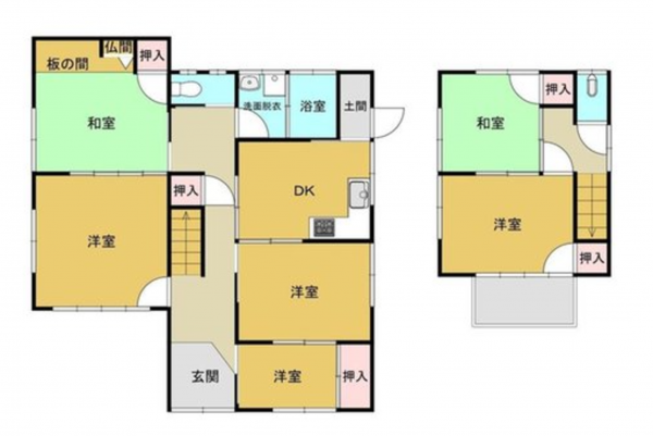 山陽小野田市大字小野田、中古一戸建ての間取り画像です