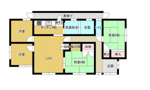 宇部市北小羽山町、中古一戸建ての間取り画像です