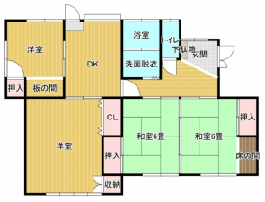宇部市大字際波、中古一戸建ての間取り画像です