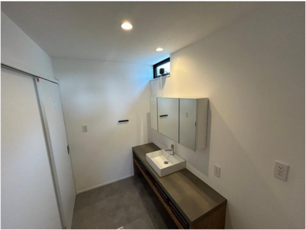 宇部市黒石北、新築一戸建ての洗面画像です