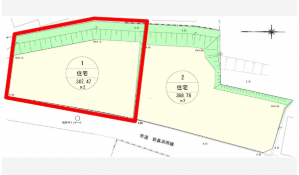 宇部市松崎町、土地の間取り画像です