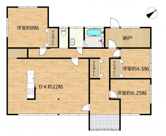 山口市阿知須、中古一戸建ての間取り画像です