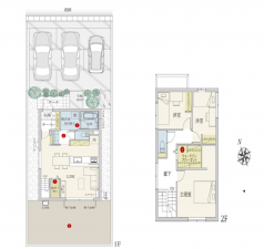 宇部市西桃山、新築一戸建ての間取り画像です