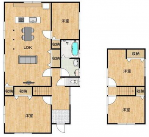 宇部市西宇部北、中古一戸建ての間取り画像です