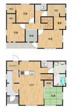山陽小野田市大字厚狭、中古一戸建ての間取り画像です