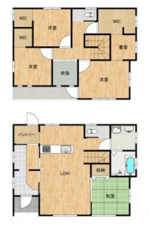 山陽小野田市大字厚狭、中古一戸建ての間取り画像です