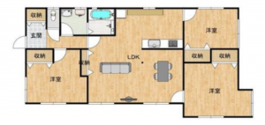 山陽小野田市大字厚狭、中古一戸建ての間取り画像です