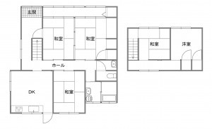 山陽小野田市大学通、中古一戸建ての間取り画像です
