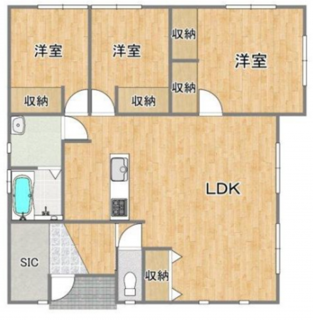 宇部市大字西岐波、中古一戸建ての間取り画像です