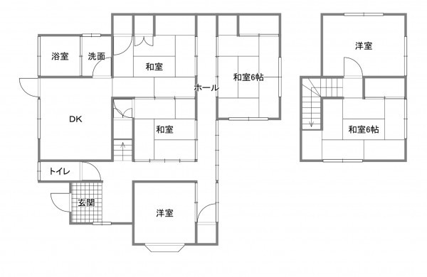 宇部市大字西岐波、中古一戸建ての間取り画像です