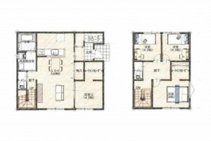 山陽小野田市住吉本町、新築一戸建ての間取り画像です