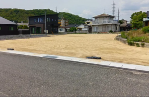 山陽小野田市大字有帆、土地の前面道路を含む現地写真画像です