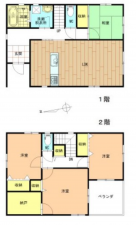 山陽小野田市厚狭、中古一戸建ての間取り画像です