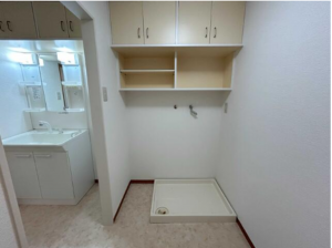 宇部市東芝中町、マンションの洗面画像です