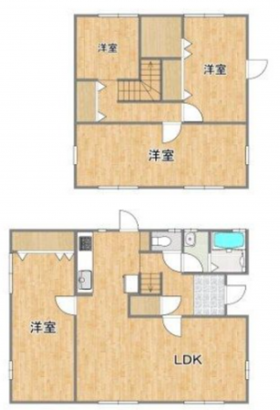 宇部市大字際波、中古一戸建ての間取り画像です