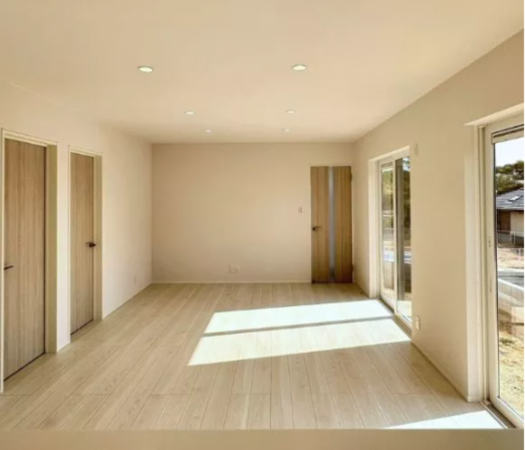 山口市阿知須、新築一戸建ての居間画像です