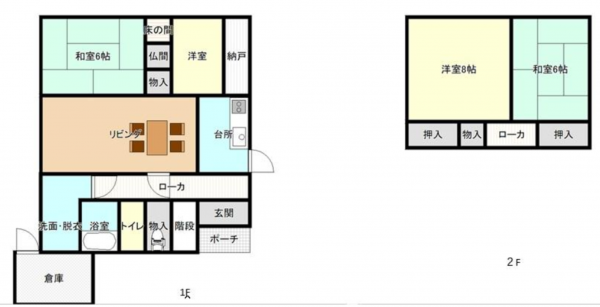 宇部市開、中古一戸建ての間取り画像です