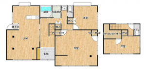 宇部市笹山町、中古一戸建ての間取り画像です