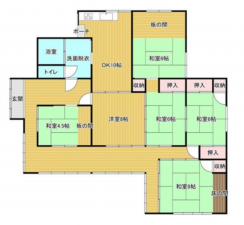山陽小野田市大字厚狭、中古一戸建ての間取り画像です