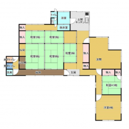 宇部市大字東岐波、中古一戸建ての間取り画像です