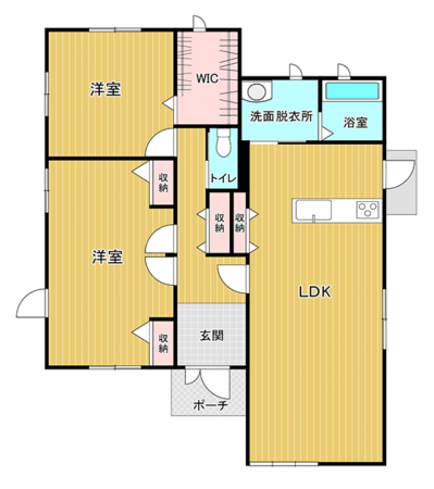 宇部市北条、中古一戸建ての間取り画像です