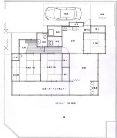 山陽小野田市日の出、中古一戸建ての間取り画像です