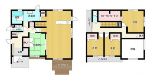 山陽小野田市赤崎、中古一戸建ての間取り画像です