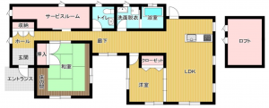 宇部市則貞、中古一戸建ての間取り画像です