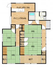 宇部市大字際波、中古一戸建ての間取り画像です