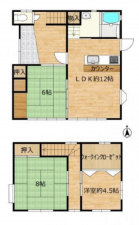 宇部市大字船木、中古一戸建ての間取り画像です