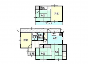 宇部市大字際波、中古一戸建ての間取り画像です