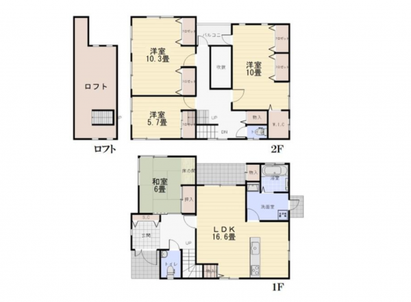 山陽小野田市共和台、中古一戸建ての間取り画像です