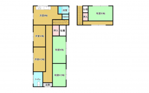 宇部市東平原、中古一戸建ての間取り画像です
