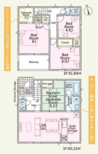 宇部市大字際波、新築一戸建ての間取り画像です