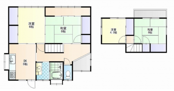 宇部市大字妻崎開作、中古一戸建ての間取り画像です