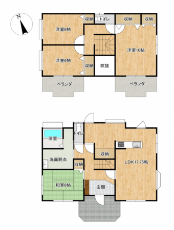 宇部市大字妻崎開作、中古一戸建ての間取り画像です